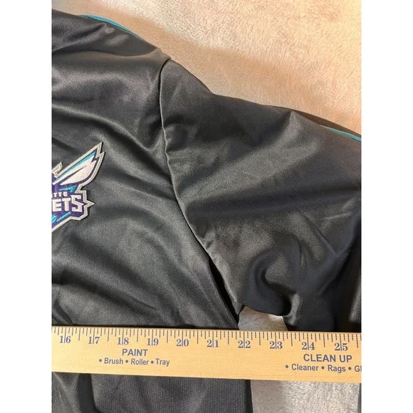 Charlotte Hornets NBA Full Zip Jacket Track Black Teal‎ Mens L G-III Carl Banks - Picture 6 of 9